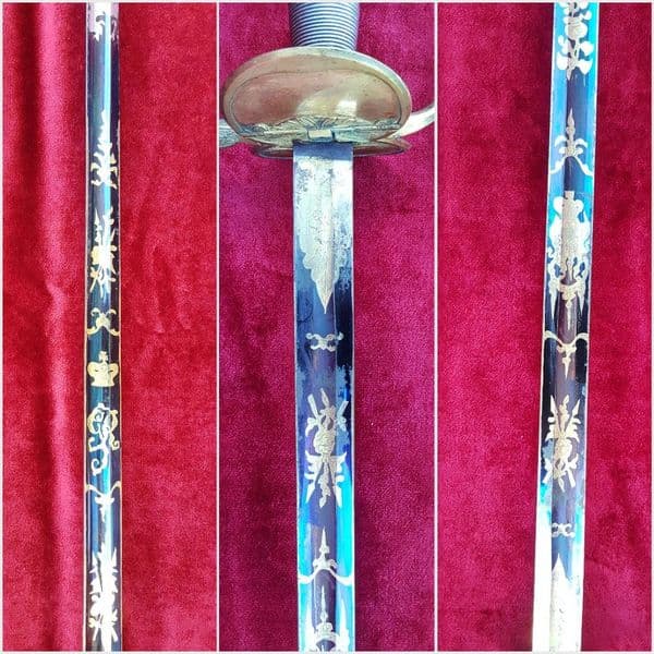 A fine 1796 British officers sword of the Napoleonic era. Retaining original blue & gilt. Ref 8256.